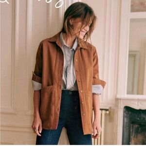 Sezane Will jacket in Denim Brown, size XS